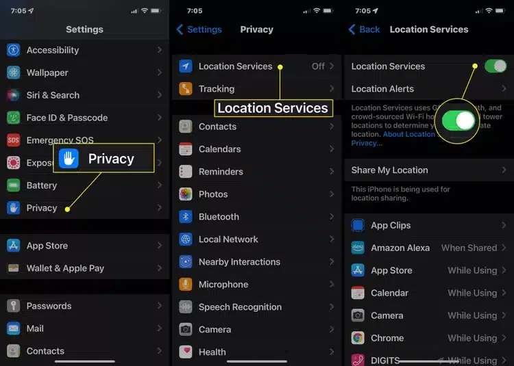 Enable location services