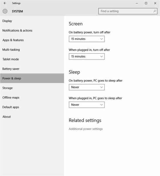 Adjust Windows Power & Sleep Settings