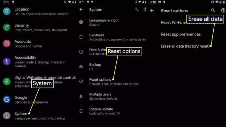 Reset Setting Android 